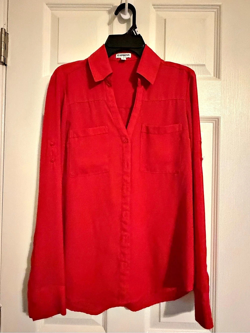 Express Red Button Front Shirt. Size XS Like New